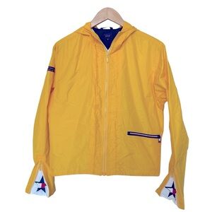 VINTAGE! Tommy Hilfiger Jeans Women’s 90s Y2K Yellow Windbreaker Jacket M Hooded